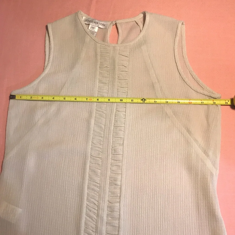 JONES NEW YORK Women's Size 6 Small Beige Sleeveless Tank Top Blouse - Picture 10 of 11